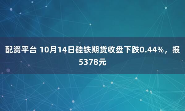 配资平台 10月14日硅铁期货收盘下跌0.44%，报5378元